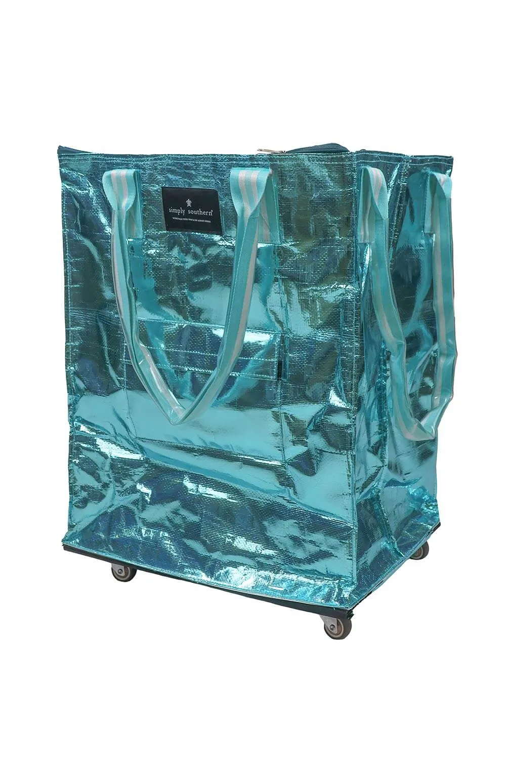 Simply Southern Rolling Tote Bag in Turquoise | 0124-BAG-ROLLTOTE-TURQ