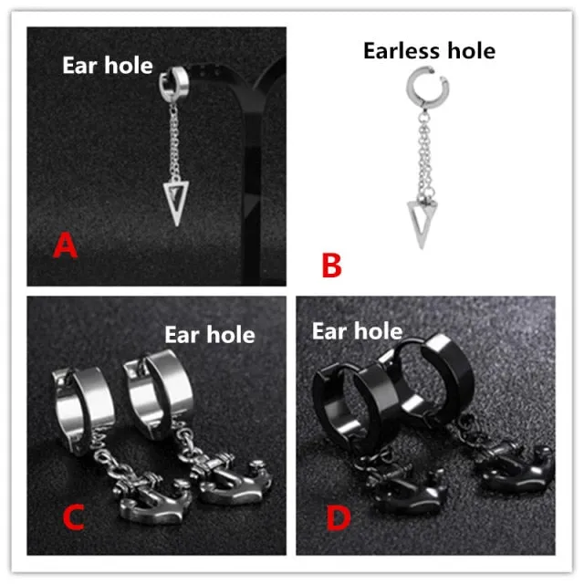 Single Viking Earrings, Stainless Steel, many styles