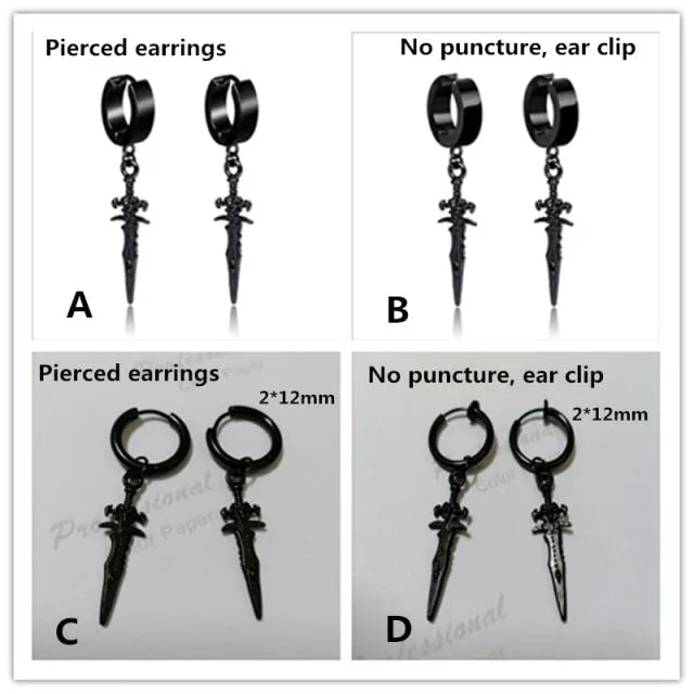Single Viking Earrings, Stainless Steel, many styles