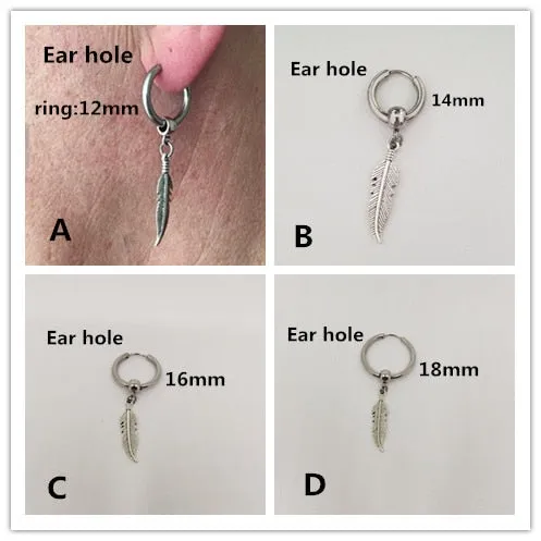 Single Viking Earrings, Stainless Steel, many styles
