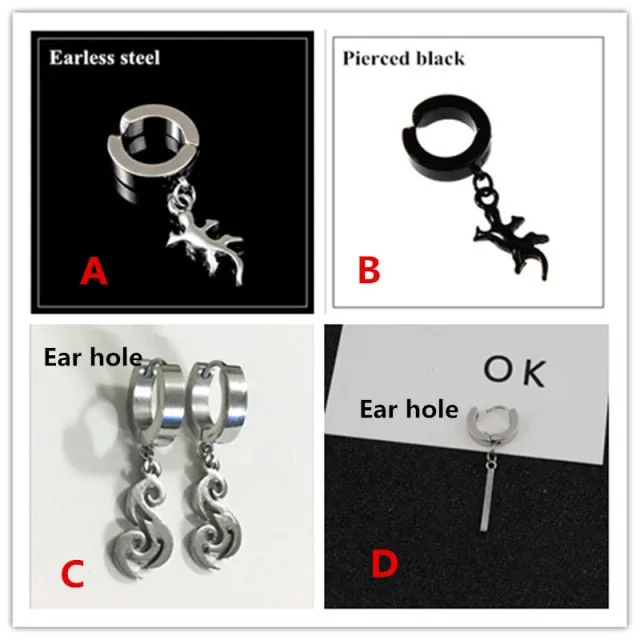 Single Viking Earrings, Stainless Steel, many styles