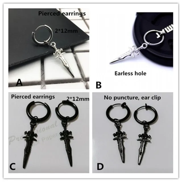 Single Viking Earrings, Stainless Steel, many styles