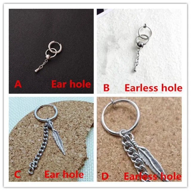 Single Viking Earrings, Stainless Steel, many styles
