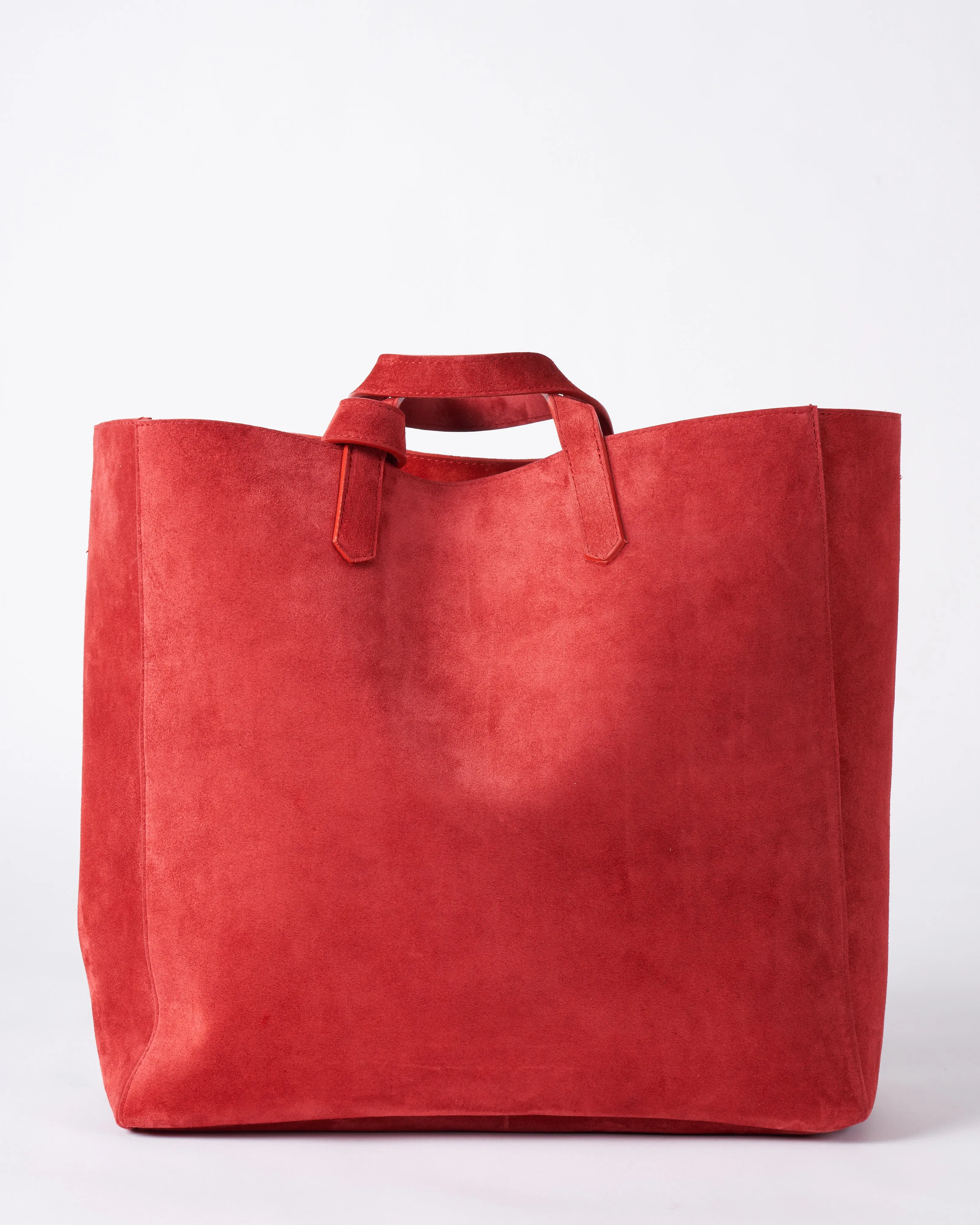 slouchy tote - red suede
