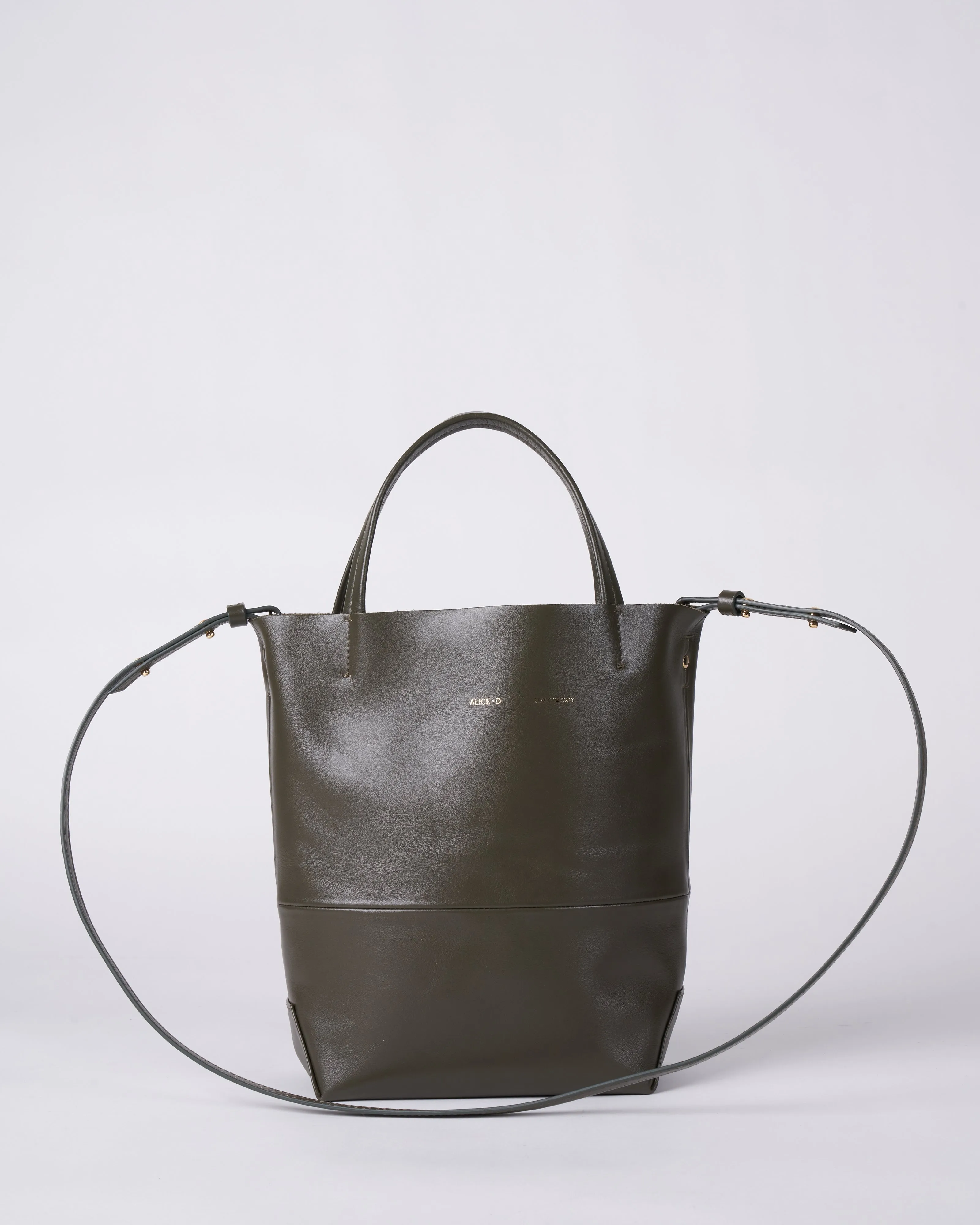 small bag with strap - green leather