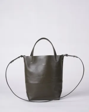 small bag with strap - green leather