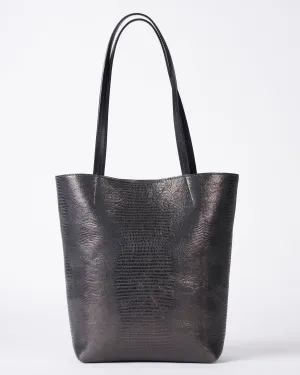 small essential tote - metal embossed lizard