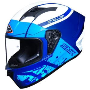 SMK HELMET - Stellar Squad White Blue Gloss (GL551) Helmet