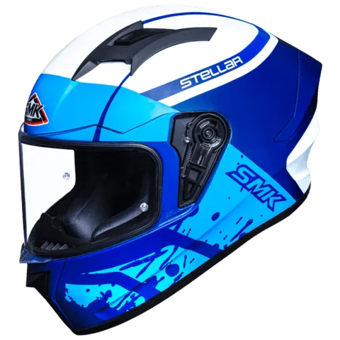 SMK HELMET - Stellar Squad White Blue Gloss (GL551) Helmet