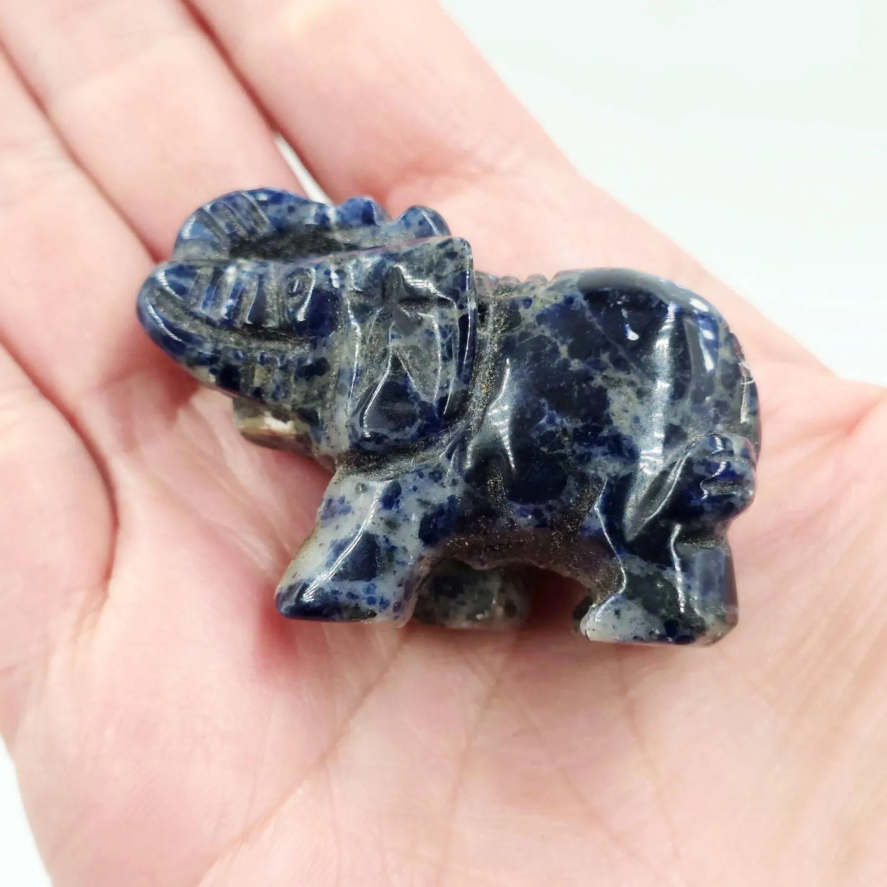 Sodalite Elephant Figurine 2" 50mm