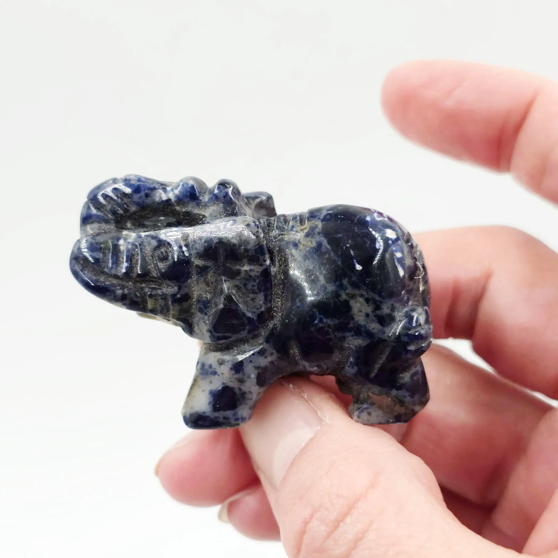 Sodalite Elephant Figurine 2" 50mm
