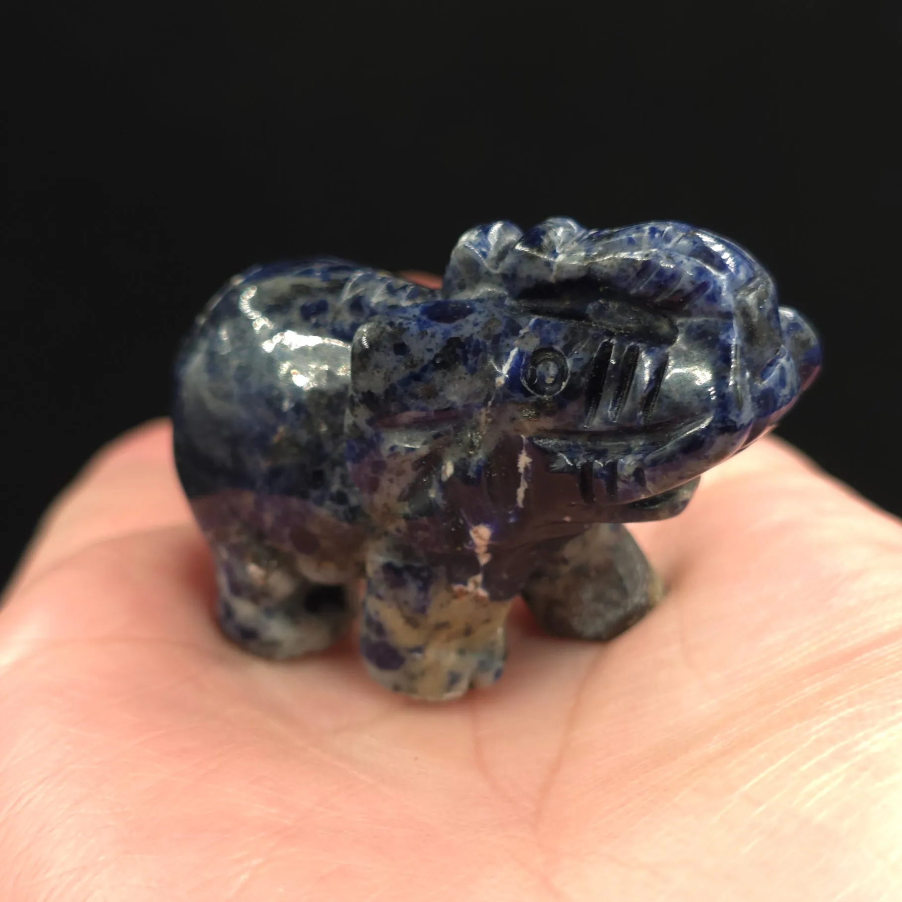 Sodalite Elephant Figurine 2" 50mm