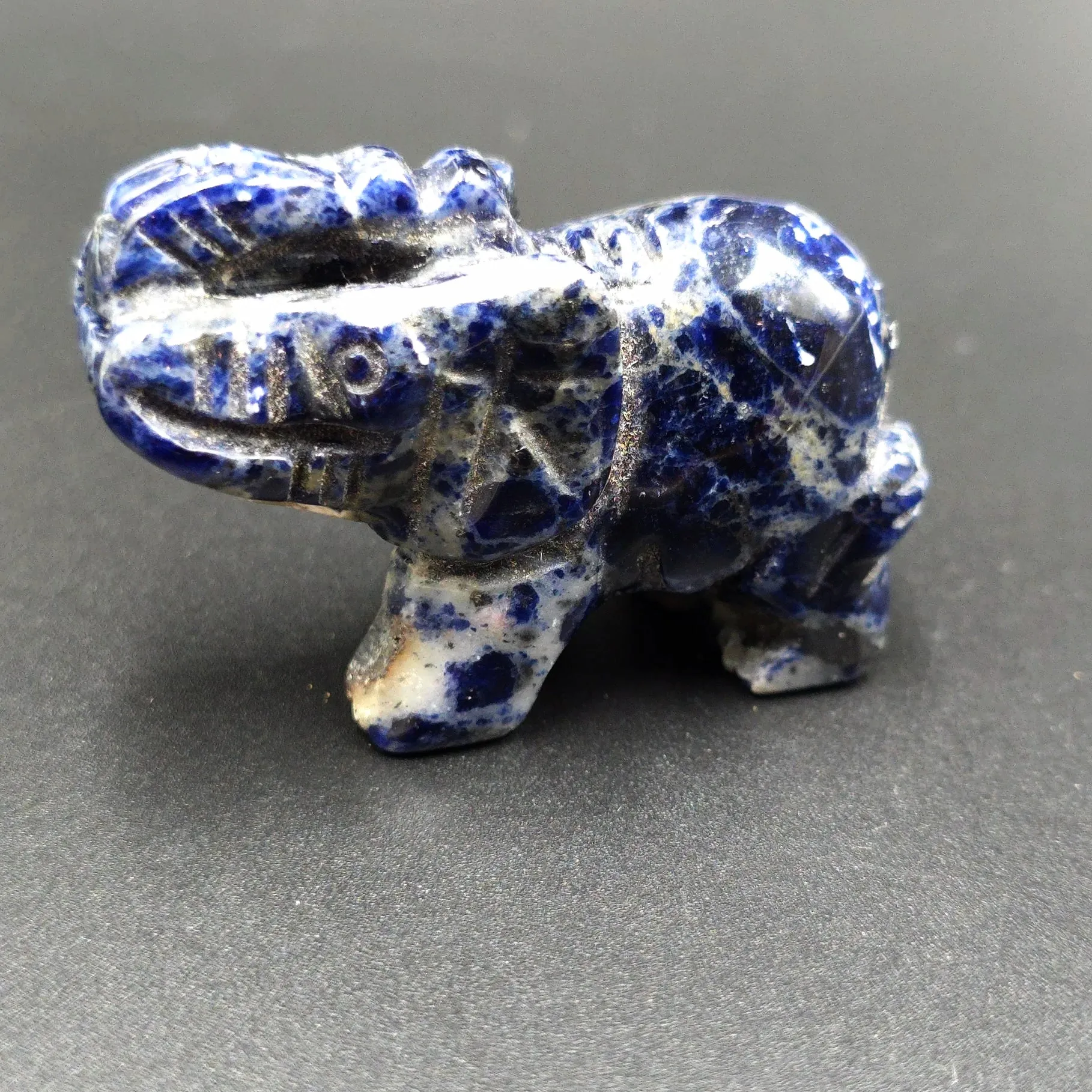Sodalite Elephant Figurine 2" 50mm