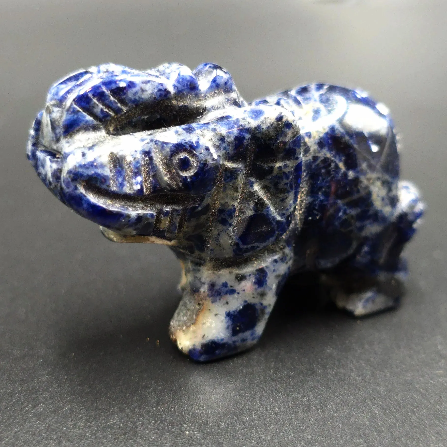 Sodalite Elephant Figurine 2" 50mm