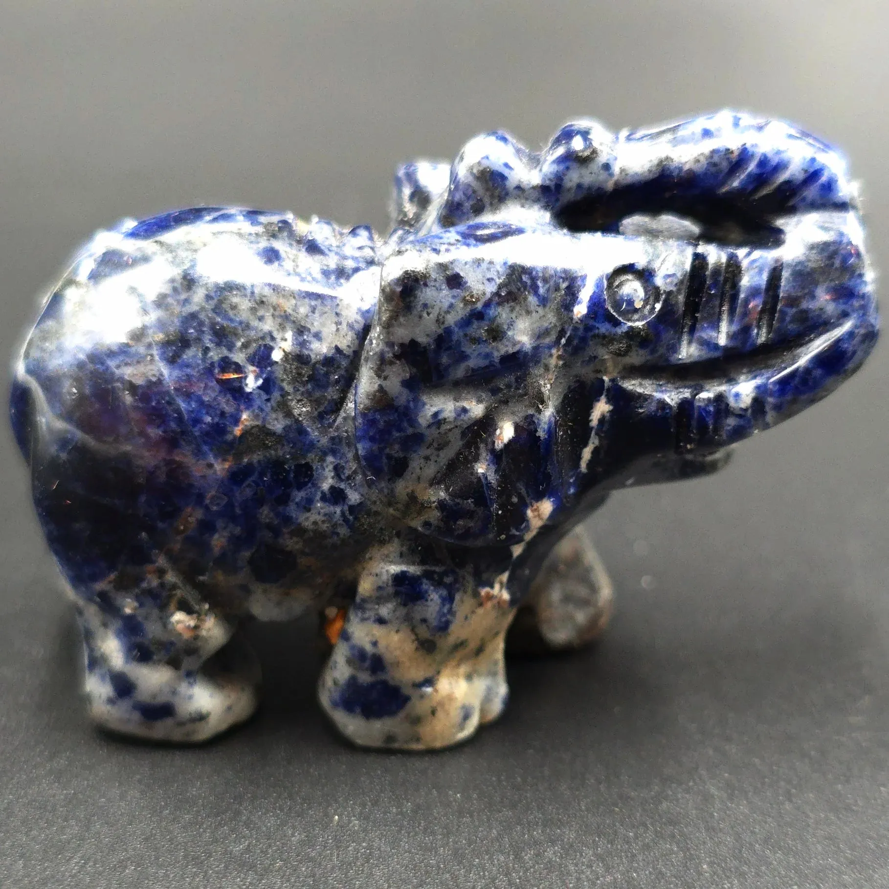 Sodalite Elephant Figurine 2" 50mm