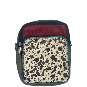 Soruka Allison Leather Double Crossbody Bag - Wine Cow