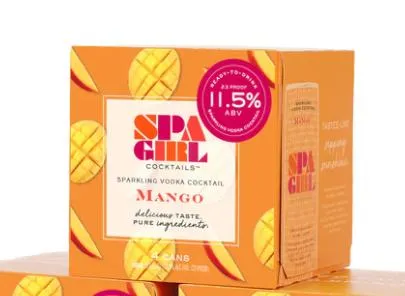Spa Girl Vodka Cocktail Mango 4 Cans 6.8fl 200 ml