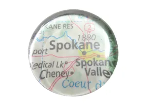 Spokane Washington Map Pendant Magnet