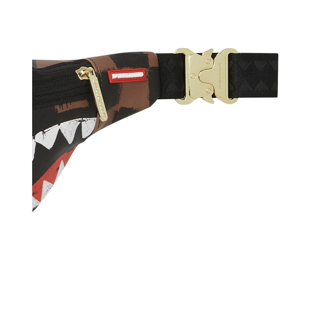 Sprayground Sharks In Paris Paint Savvy Crossbody Brown