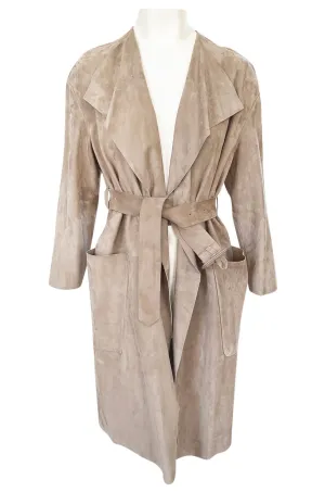 Spring 2014 Burberry Prorsum Runway Butter Soft Suede Wrap Coat