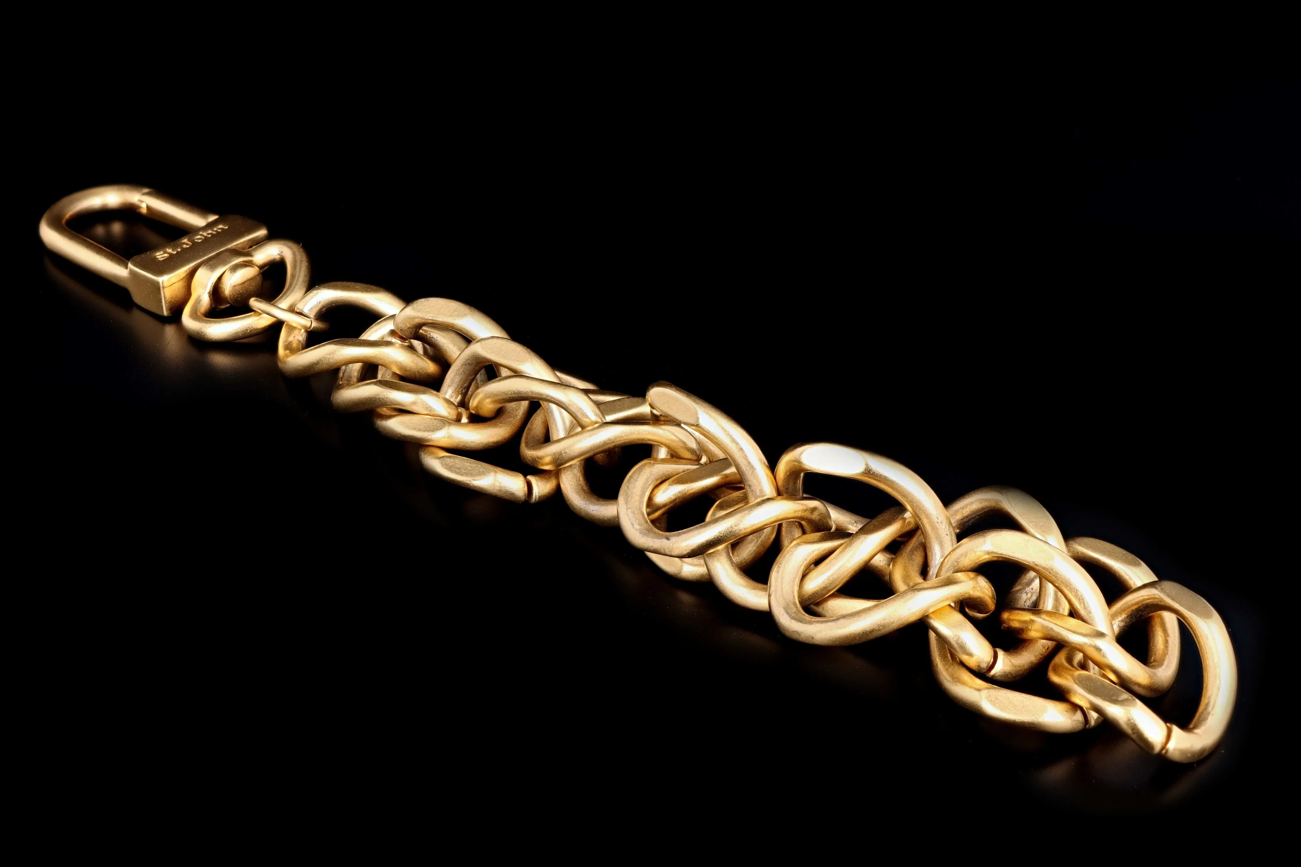 St. John Chunky Brushed Gold Plated Curb Link Bracelet