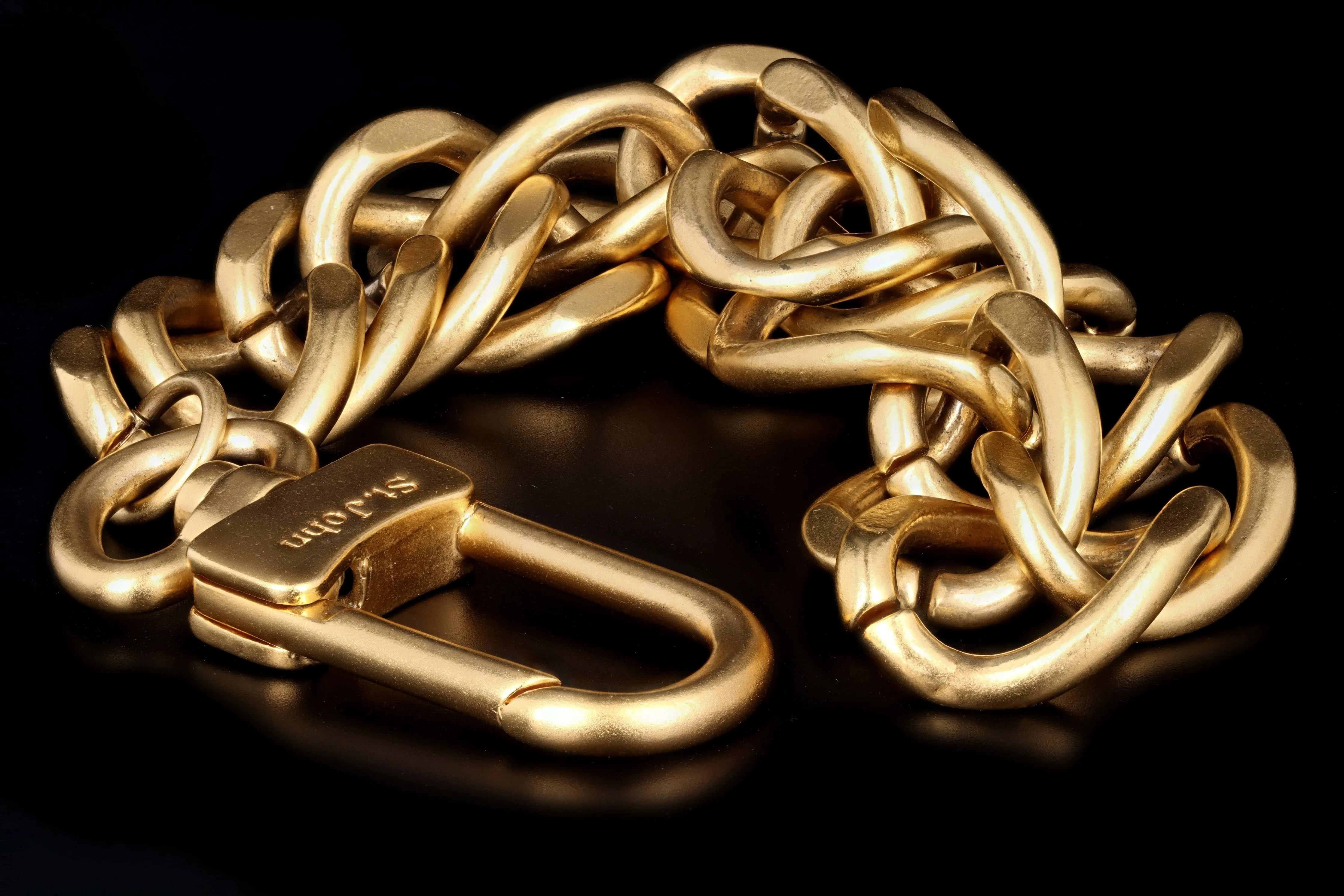 St. John Chunky Brushed Gold Plated Curb Link Bracelet