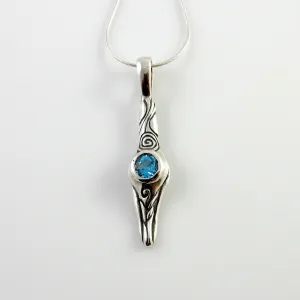 Sterling Silver Blue Topaz Handmade Designer Pendant