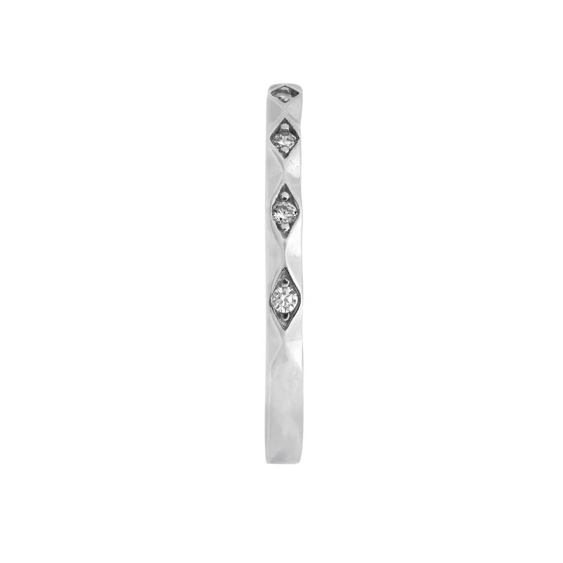 Sterling Silver Cubic Zirconia Marquise Geo Ring