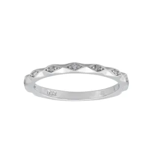 Sterling Silver Cubic Zirconia Marquise Geo Ring