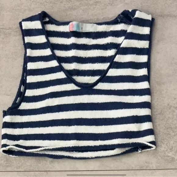 Striped Navy and White Two-Piece Set