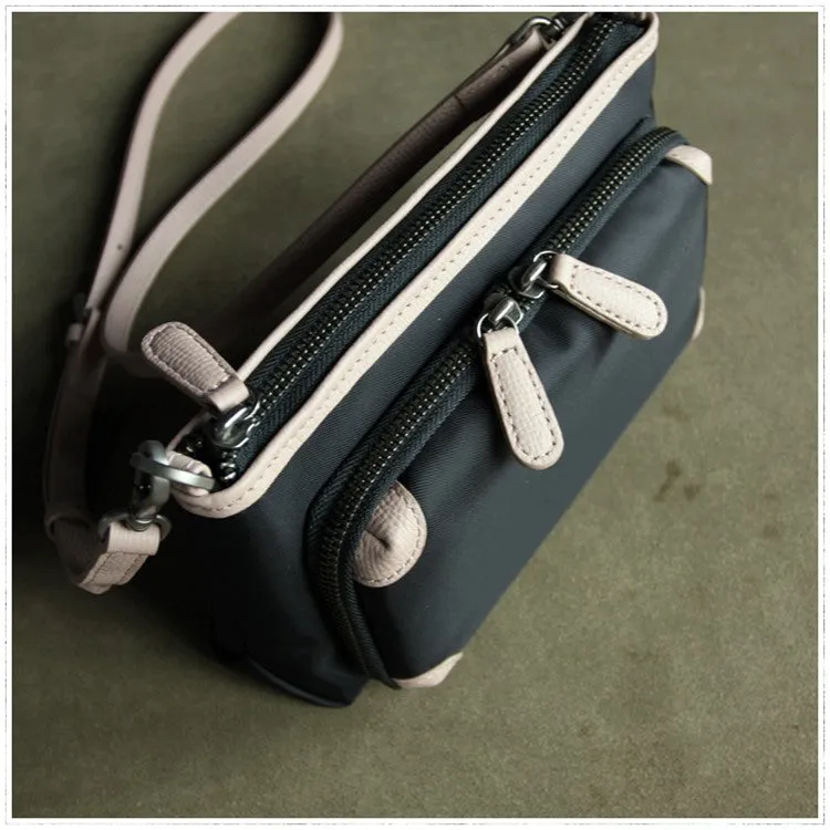 Stylish Womens Light Gray&Yellow NYLON Crossbody Wallet Purse Shoulder Wallet Bag Purse for Ladies