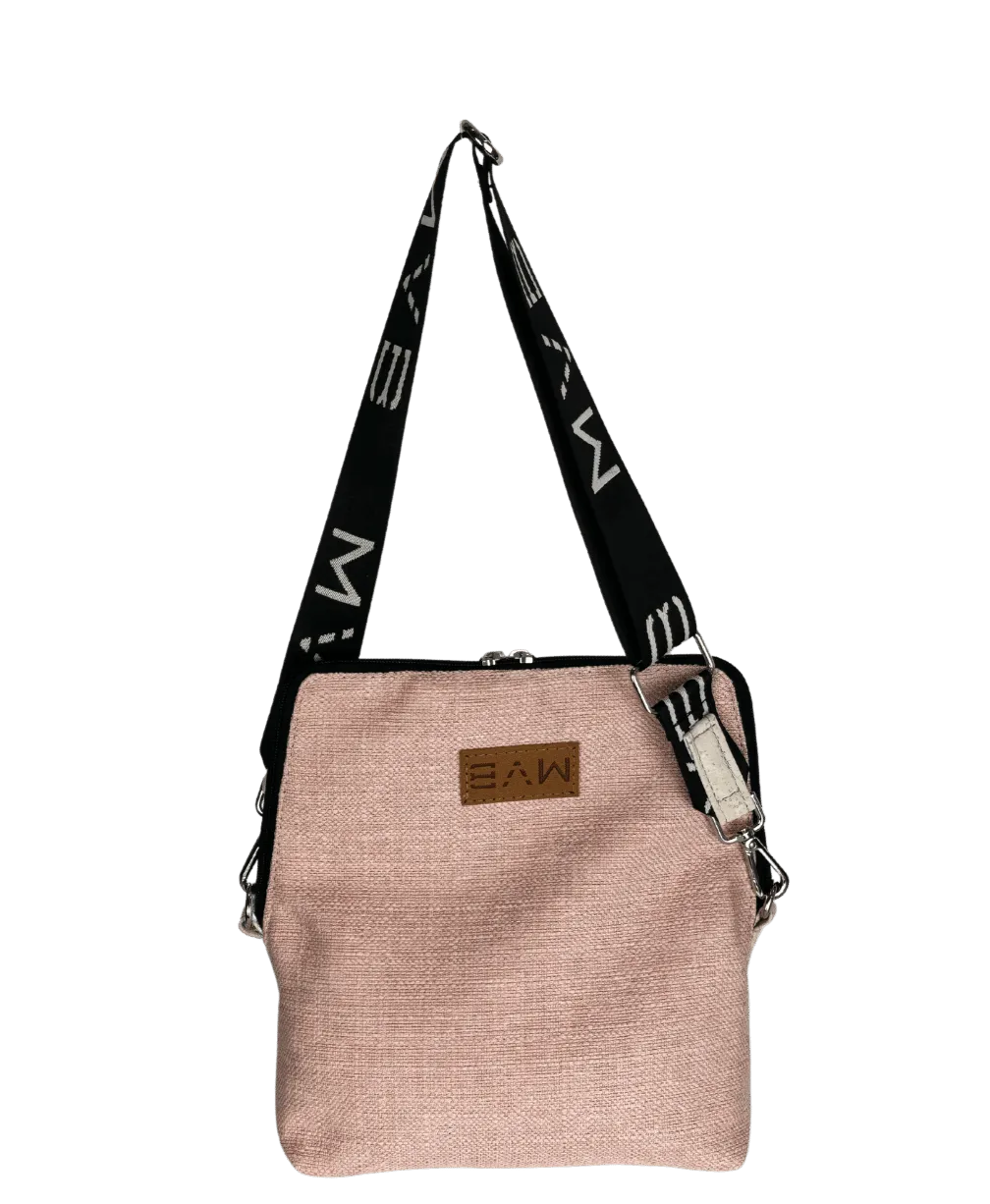 Summer Canvas & Cork Vegan Crossbody Flop Bag | Soft Pink