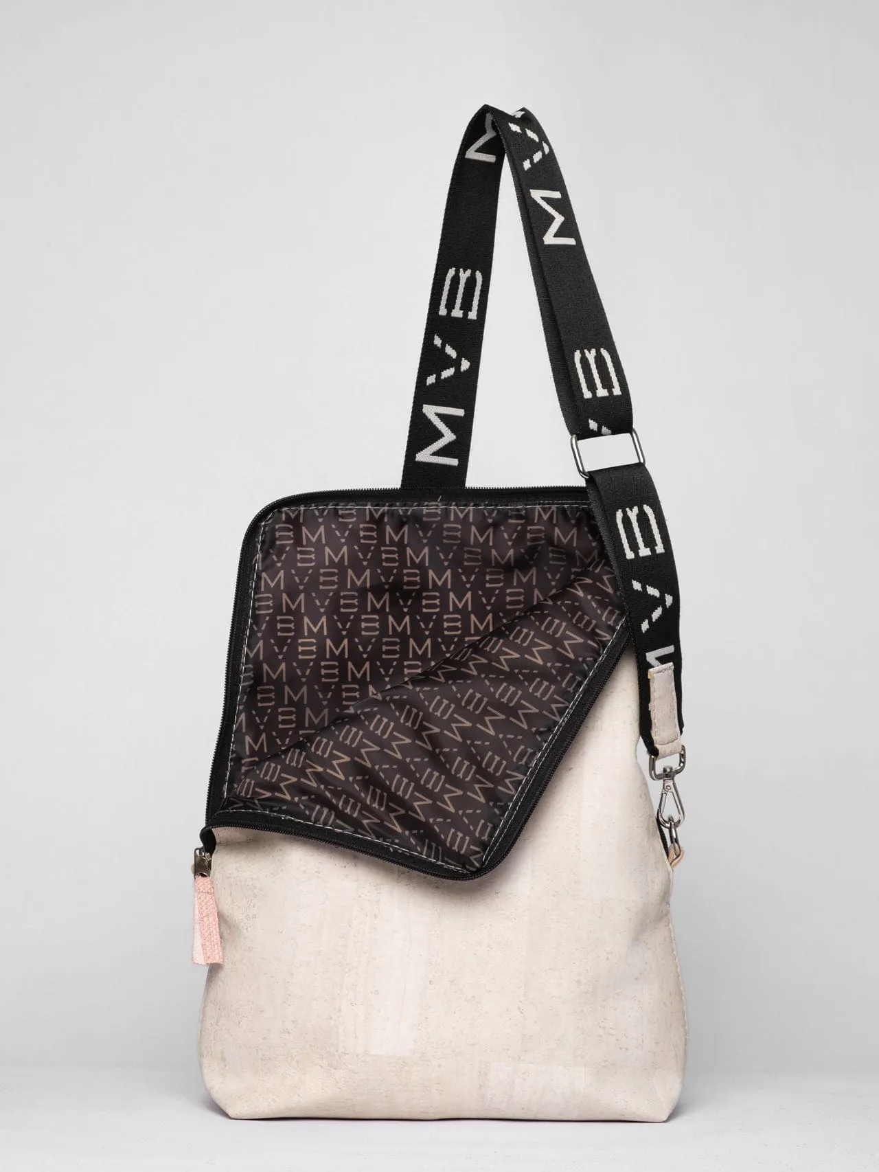 Summer Canvas & Cork Vegan Crossbody Flop Bag | Soft Pink