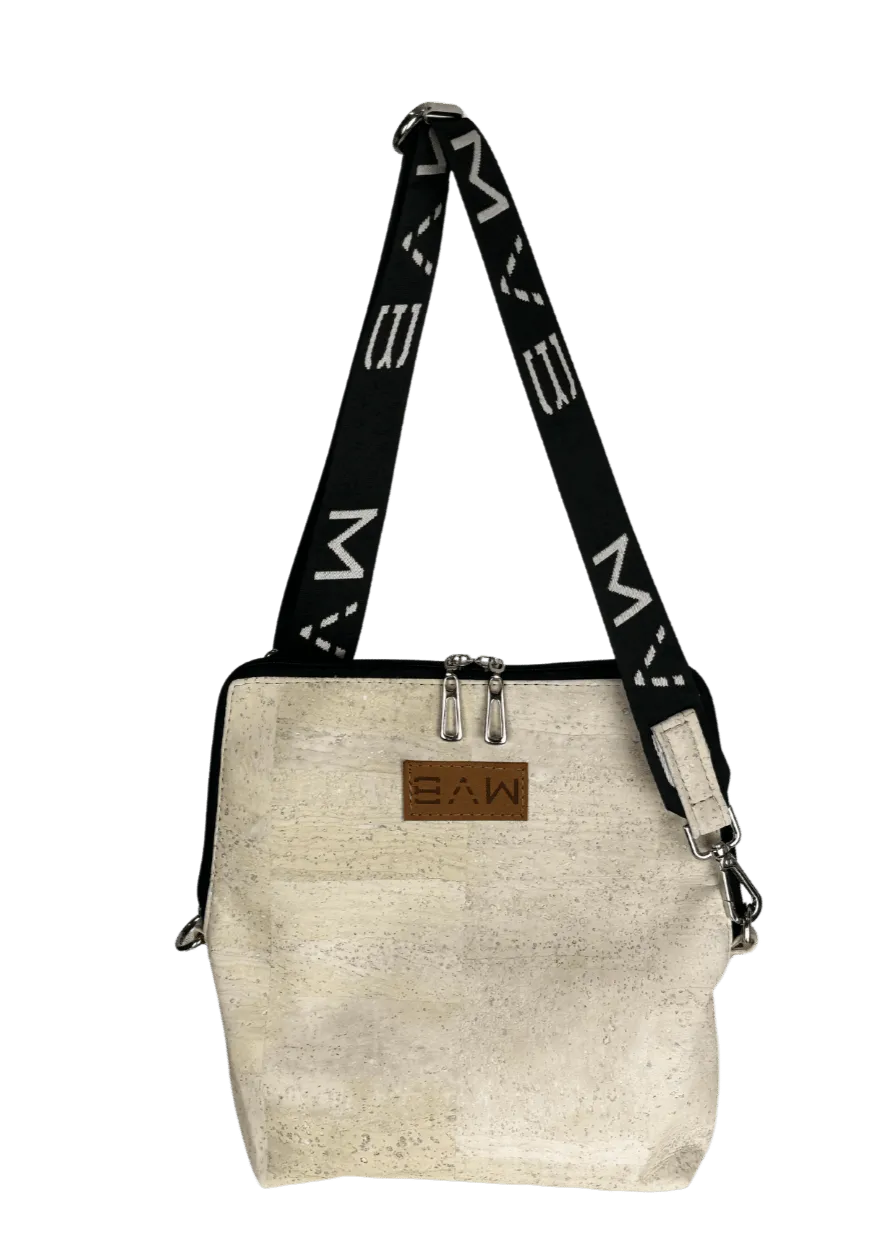 Summer Canvas & Cork Vegan Crossbody Flop Bag | Soft Pink