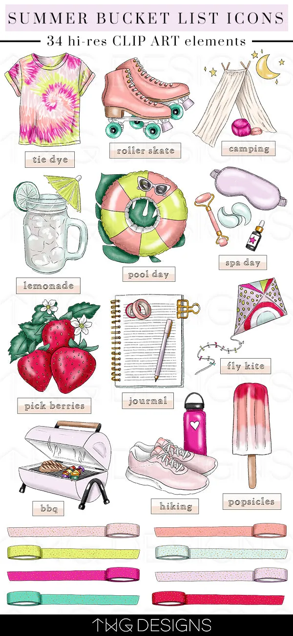 Summer Fling - Bucket List Icons