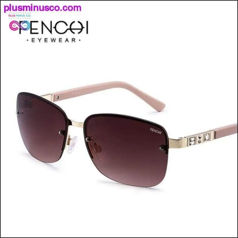 Sunglasses Women designer brand luxury rimless retro pink