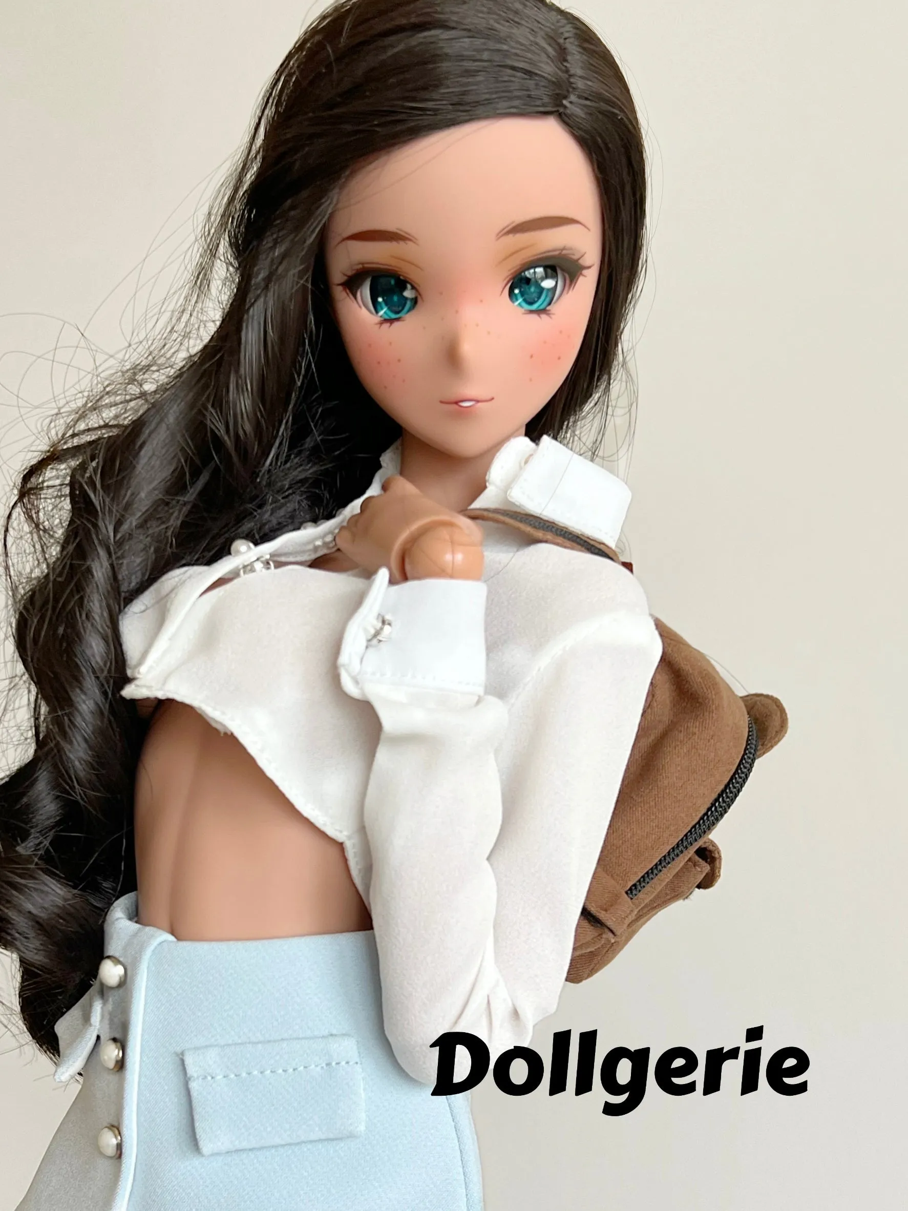 Super cropped white long sleeve shirt for SmartDoll or DD
