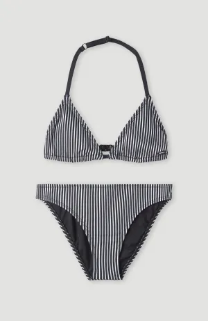 Surf State Triangel Bikini Set | Black Simple Stripe