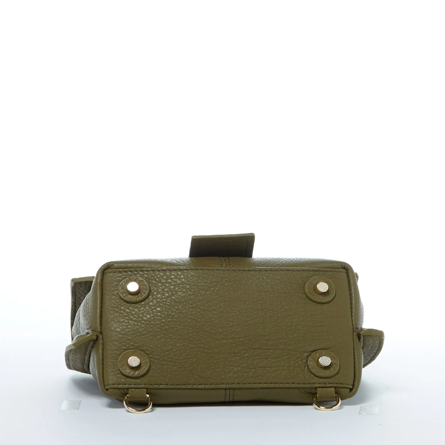 SUSU The Linda Leather Convertible Backpack Purse Olive Green