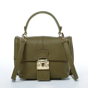 SUSU The Linda Leather Convertible Backpack Purse Olive Green