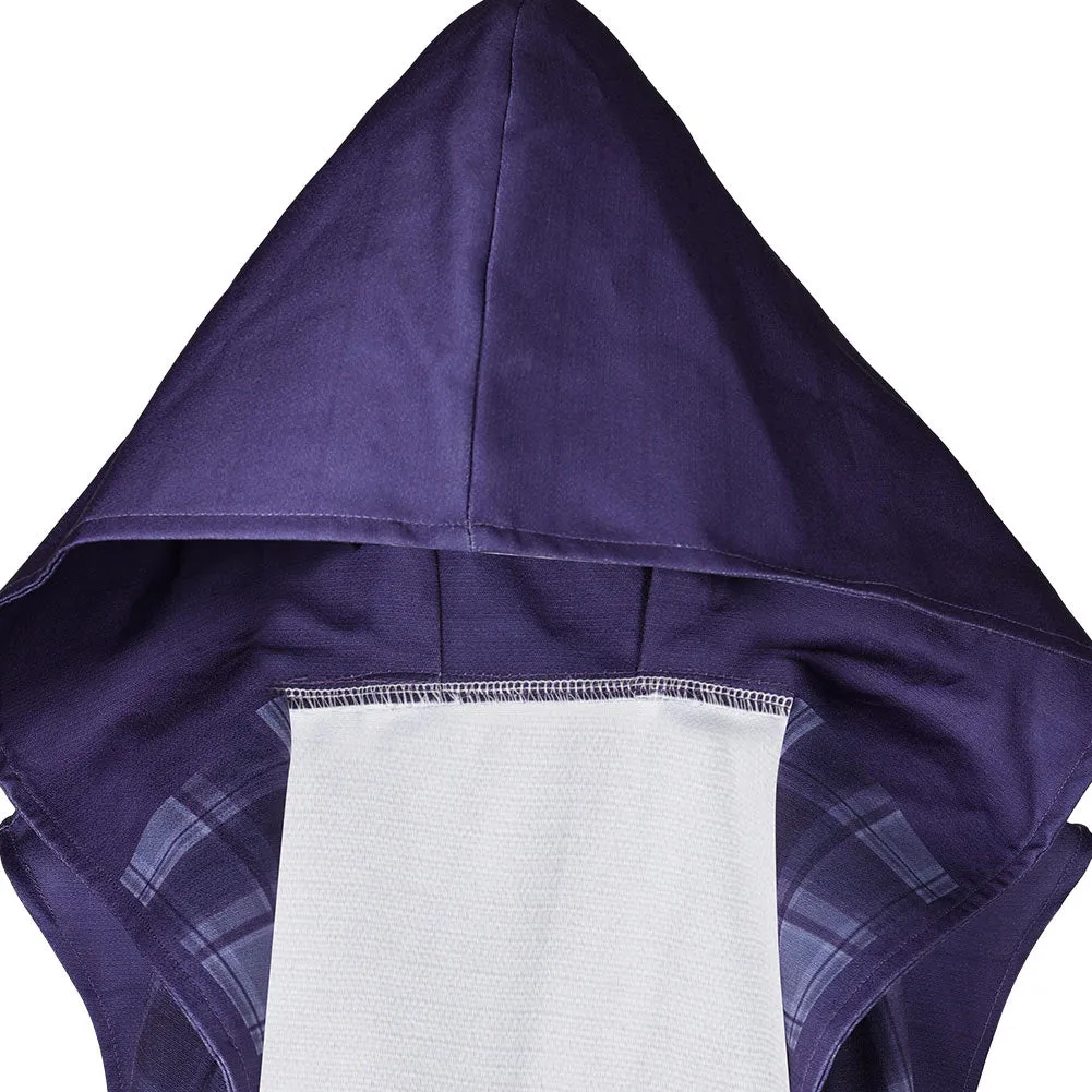 SW: The Acolyte Mae Purple Printed Hooded Poncho Cosplay Costume Outfits Halloween Carnival Suit