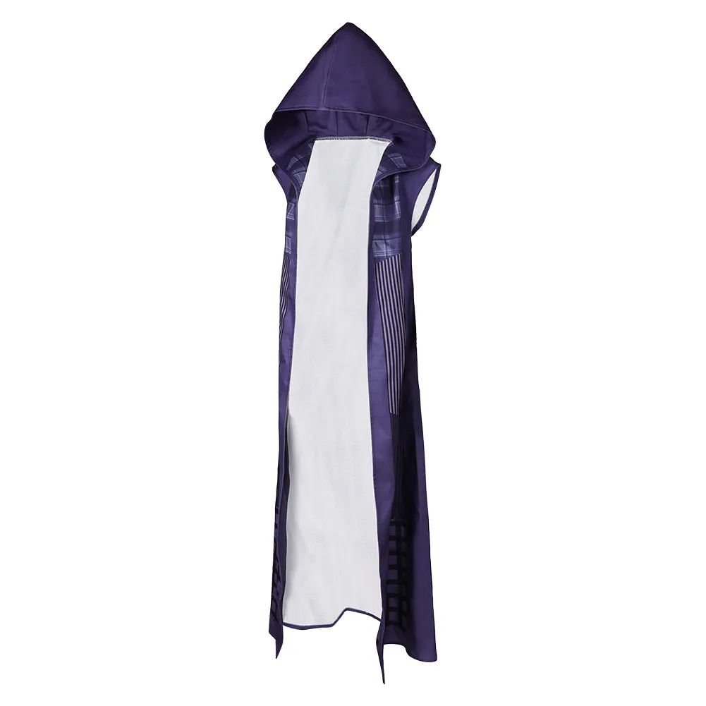 SW: The Acolyte Mae Purple Printed Hooded Poncho Cosplay Costume Outfits Halloween Carnival Suit