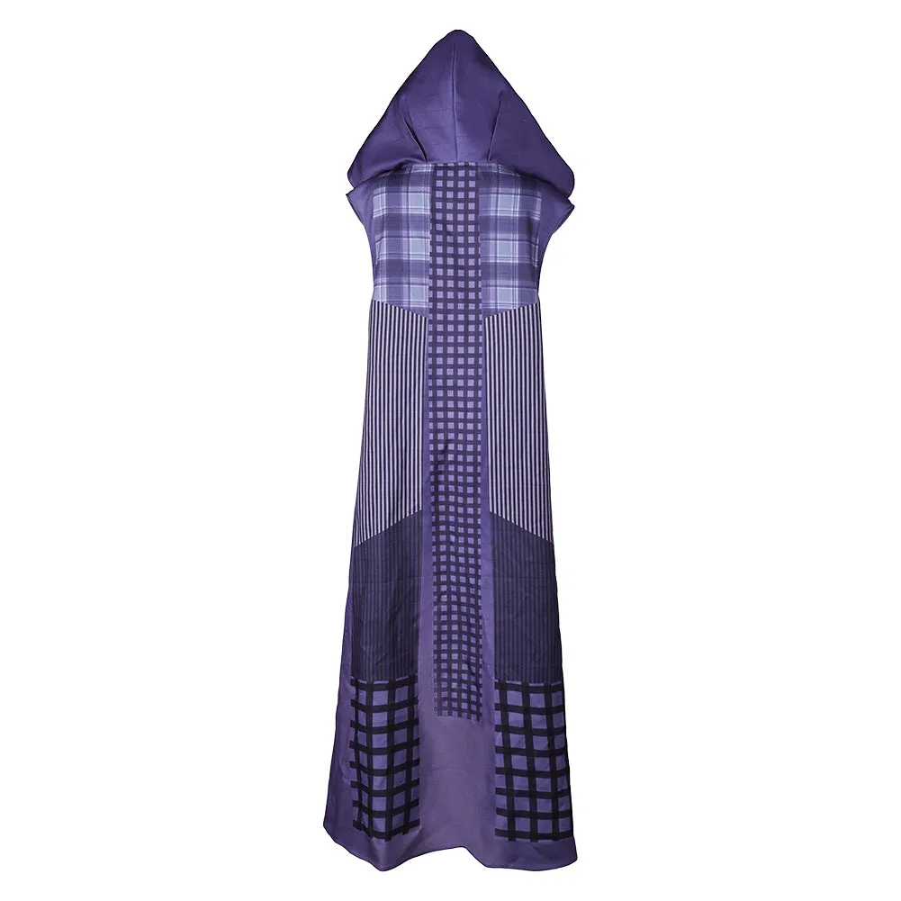 SW: The Acolyte Mae Purple Printed Hooded Poncho Cosplay Costume Outfits Halloween Carnival Suit