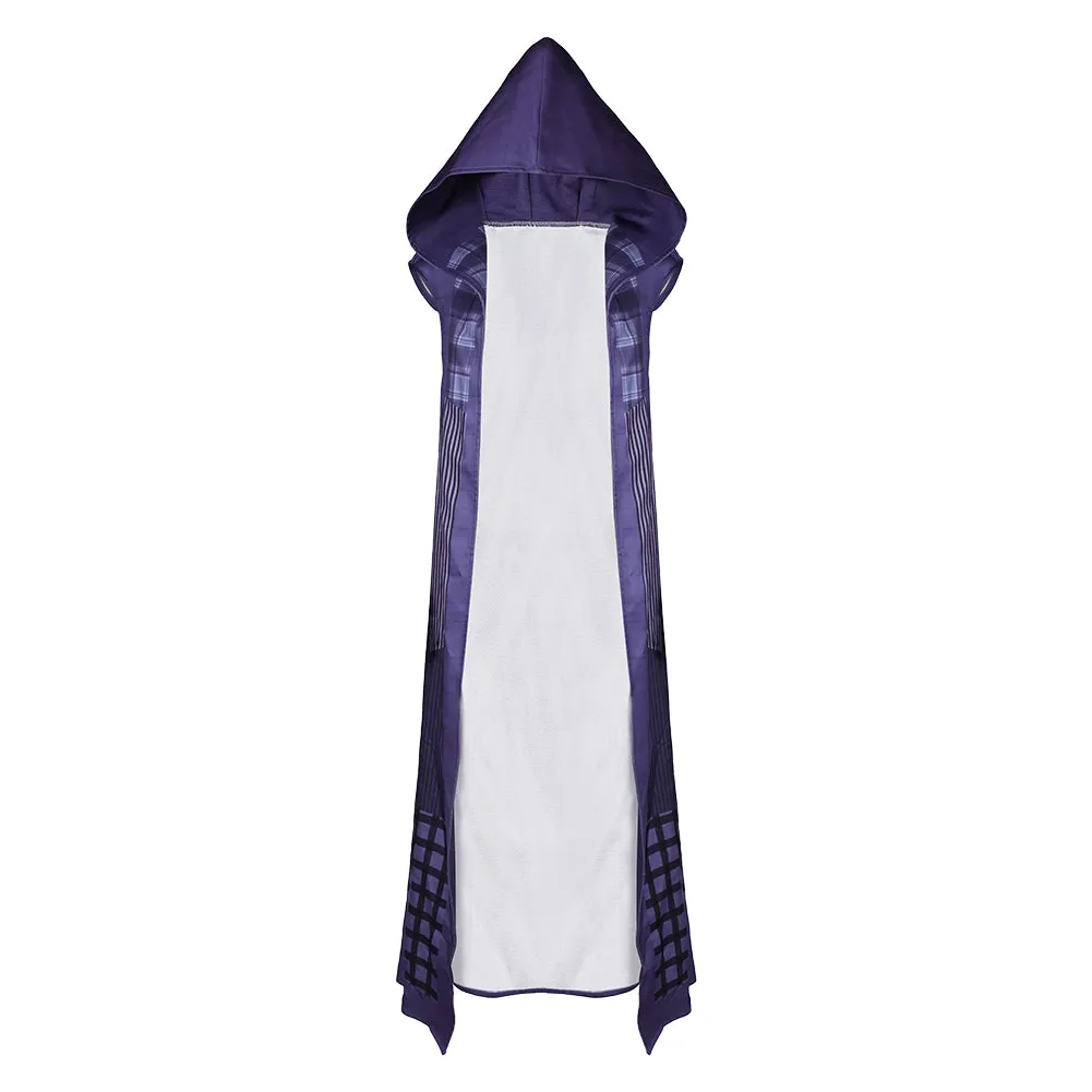 SW: The Acolyte Mae Purple Printed Hooded Poncho Cosplay Costume Outfits Halloween Carnival Suit