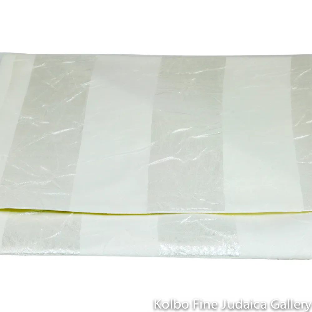 Tallit Set, Simple Stripes in Cream Chiffon