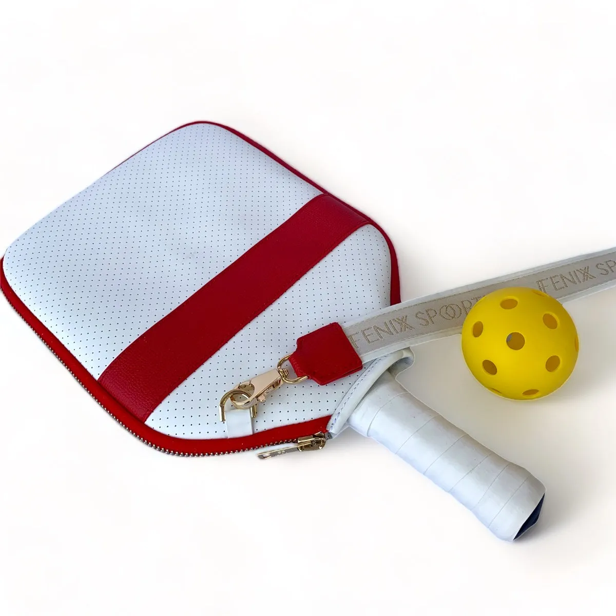 “The Addict” Pickleball Bag - White w/Red