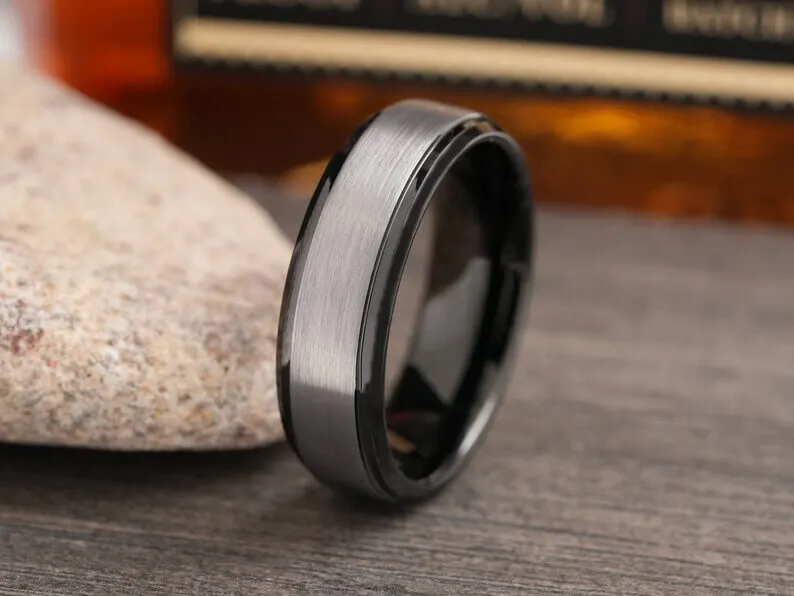 The Fox | Men's Black Tungsten Wedding Band