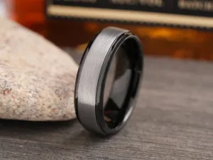 The Fox | Men's Black Tungsten Wedding Band