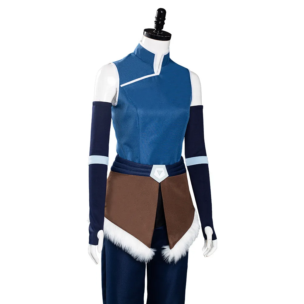 The Legend of Korra Season 4 Halloween Carnival Suit Korra Cosplay Costume Top Pants Outfit