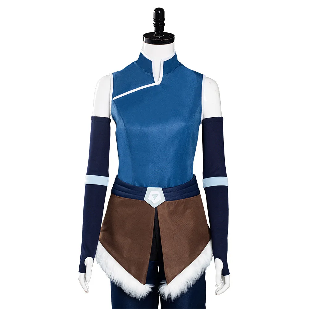 The Legend of Korra Season 4 Halloween Carnival Suit Korra Cosplay Costume Top Pants Outfit